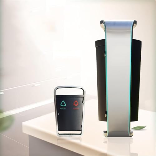 Abfalleimer für den Außenbereich, Edelstahl-Mülleimer für den Außenbereich, Doppelte Mülleimer-Klassifizierung, kreativer, einfacher großer Metall-Mülleimer für den Außen – Bild 6