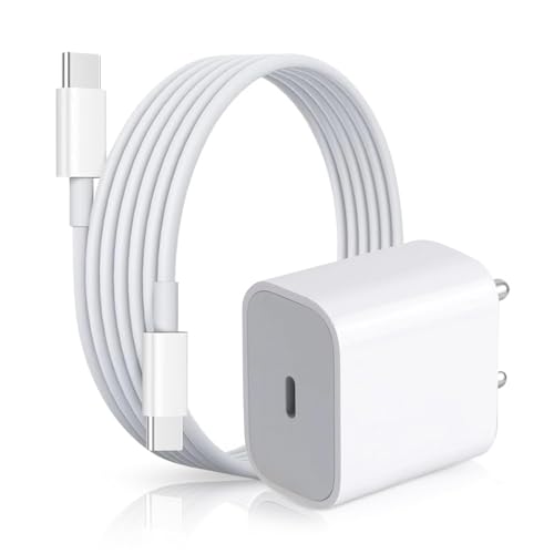Image of 20W Apple-Certified 20W USB-C Charger with Type C Cable | Fast iPhone Charger for iPhone 17, 16, 15 Plus /PRO /MAX /MINI & iPad | MFi Certified Adapter and Charging Cable Combo (White)