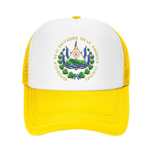 Coat of Arms of El Salvador Trucker Hat Snapback Mesh Baseball Cap Unisex2