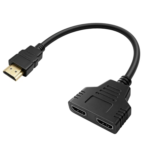 HDMI Splitter 1 auf 2 Wege Kabel Adapterkabel 1080P HDMI Stecker auf Dual HDMI Buchse für Laptop TV Monitor Projector,Not Simultaneous Output