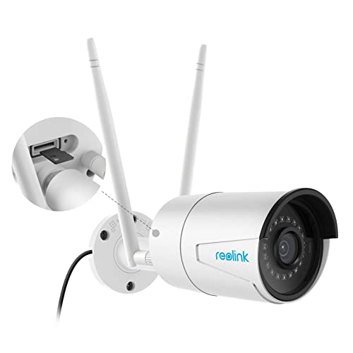 Reolink 4MP Camera Surveillance WiFi Exterieure 2.4GHz/5GHz, Camera IP avec Détection de Personne/Véhicule & Alarme, Vision Nocturne, Enregistrement Local 256GB, Imperméable, RLC-410W