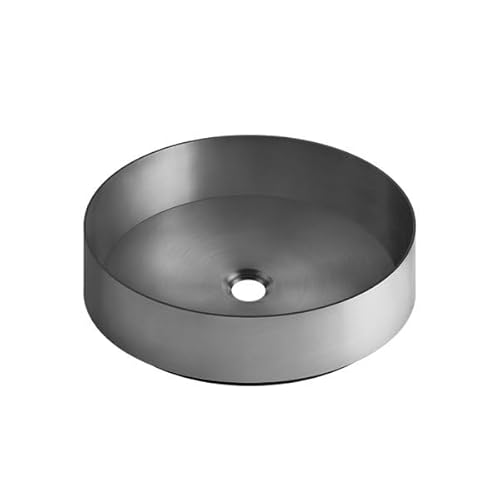 Gessi 316, Lavabo de sobremesa, redondo, acero inoxidable 400mm, 54601, Color: Acero inoxidable cepillado mate