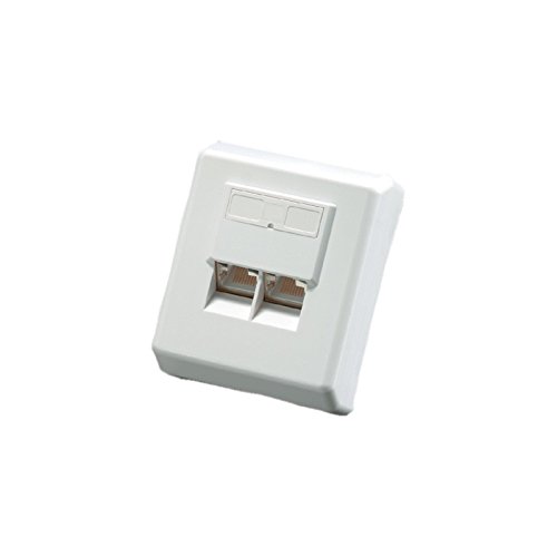 Preisvergleich Produktbild Value 25998392 Kat.6 / Cl.E Wanddose, geschirmt, Aufputz weiß