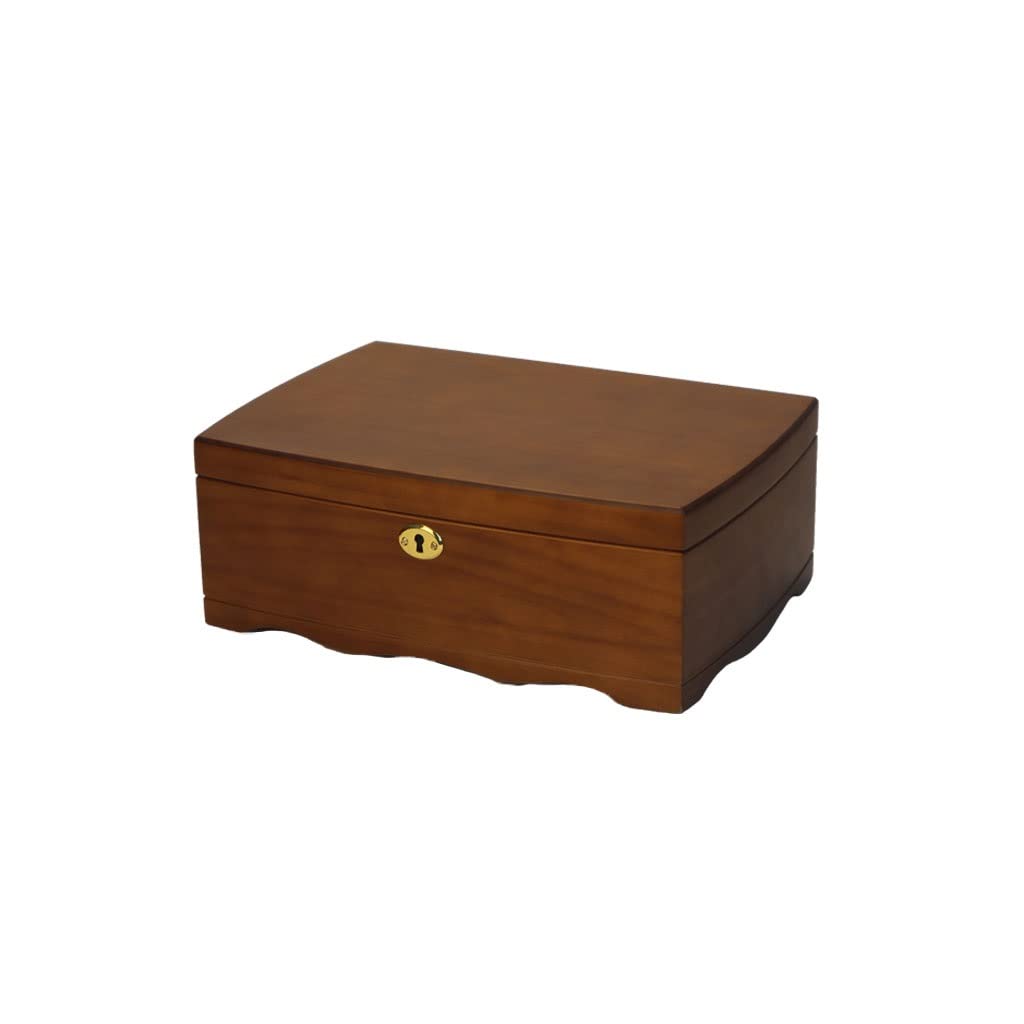 HVMBEUGOS Jewelry Box Wooden Jewelry Box Retro Double-Layer Jewelry Box Storage Box Ring Earrings Necklace Bracelet Watch Storage Box 11.81 Inches Jewelry Organizer