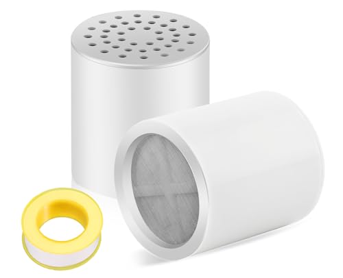 SOMDARHK 20-Stage Shower Filter Cartridge: Hard Water Softener Removes Chlorine Fluoride & Heavy Metals For Showerheads Filter & Skin/Hair/Family Care (2 Pack)
