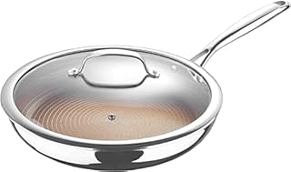 MasterPro Giro Collection Nonstick Frying Pan (30cm/12) | Aluminium & Stainless Steel Cooking Sauté Pan & Omelette Skillet with Soft Touch Handles & Glass Lid | Tri Ply Cookware | Metal Utensil Safe