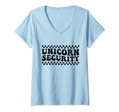 Halloween Costume Groovy Unicorn Security Matching Family V-Neck T-Shirt