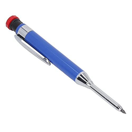 TOPINCN Portaminas de Carpintero, Clamp/Holder Resistente y Sacapuntas para Suministros de Construcción de Carpintería, Orificio Profundo de Punta Larga para Contratistas, Bricolaje ABS y Metal (BLUE)