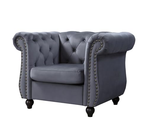 Sillón Tela Peluche Gris Plegable miniatura 3