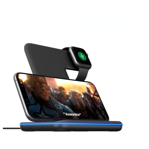 Carregador Sem Fio, Qualquer Warphone 3 Em 1 Suporte De Carregamento Sem Fio Para Airpods Mais IPhone E IWatch, Compatível Sem Fio Para IPhone, Carregador De Relógio Apple, Airpods. (Preto)