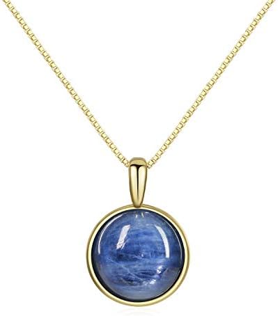 COAI Gold Plated Silver Cute Round Stone Pendant Necklace for Women