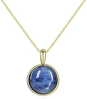 COAI Gold Plated Silver Cute Round Stone Pendant Necklace for Women