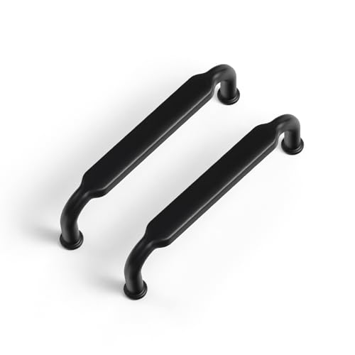 Goo-Ki 6 Pack 3-3/4 Inch （96mm） Hole Center Cabinet Pulls Matte Black Zinc Alloy Kitchen Drawer Pulls Drawer Handles 4.2 Inch Length 2202-B-96