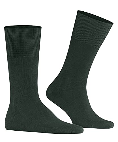 FALKE Herren Socken Airport M So Wolle Baumwolle einfarbig 1 Paar, Grün Hunter Green 7441, 43-44
