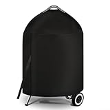 Grillabdeckung für Weber 45,7 cm Holzkohlegrills, robuste 210D-Polyester-Wasserkocherabdeckung mit wasserdichter Vinyl-Beschichtung, lichtbeständig, sicherer Sitz mit Riemen (67 x 67 x 92 cm)