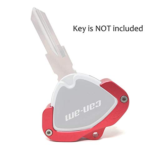 Image of Key Holder for CAN AM Spyder F3 RT RT-S ST RSi Accessory Key Hole Cover Red with Dark Leather Strap Ver3.0