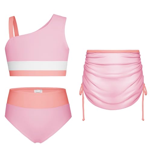 GRACE KARIN Kinder Bademode 3-teilig Bikini Badeshorts Rock Strand...