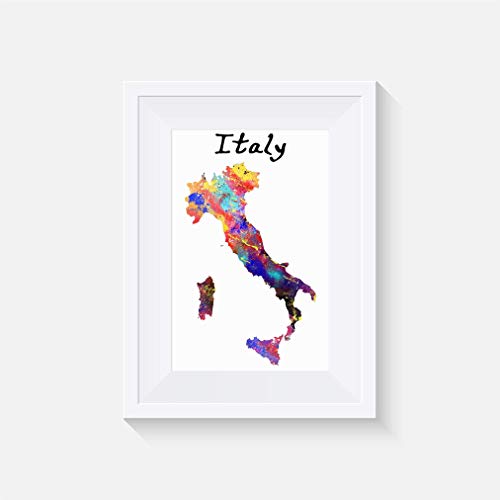 Italien Inspiriert - Drucken - Poster - Aquarell - Wandkunst- verschiedene Größen(Rahmen Nicht Inbegriffen)