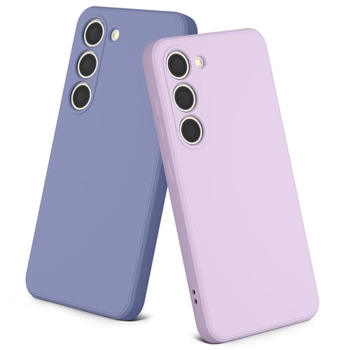 2 Pack Case for Samsung Galaxy S23 (Only), Stylish Liquid Silicone Slim Full-Body Protective Cover Compatible with Samsung Galaxy S23 5G Phone Case