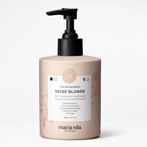 Maria Nila Haarkur mit Farbpigmenten für blondes Haar - Colour Refresh Beige Blonde 9.23 kühle Pflegemaske Farbauffrischung Beige Blond semi permanent vegan sulfat- und parabenfrei 300ml