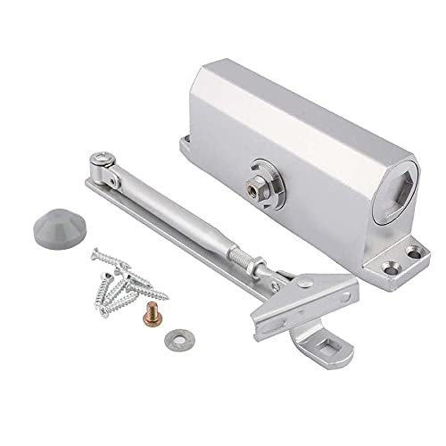 Ferme-porte hydraulique robuste, Force réglable de 25-80kg, mécanisme de fermeture automatique silencieuse pour les portes en métal en bois incendie, idéal pour la sécurité résidentielle commerciale