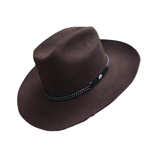 Chapeau fedora en laine à large bord résistant au vent pour dîner en plein air sans gêne