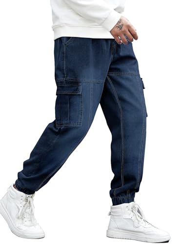 Image of Noble Monk Loose Fit Men's Flip Pocket Jean || Mens Stylish Loose Fit Denim Cargo || Multi-Pocket Styling Pant|| Men Jeans || Jeans for Men