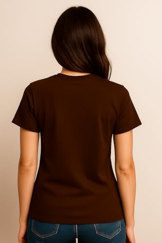 Image of Women's Solid Round Neck Half Sleeves Polyester T-Shirts, Moisture Wicking t-Shirt (Pack of 1)