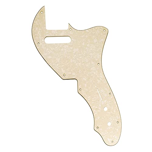 Musiclily Pro 11 Trous Pickguard pour Guitare électrique USA Fender 69 Tele Thinline Style, 4 plis Aged White Pearl - Les Beatles, Paul McCartney, John Lennon, RIngo Starr, George Harrison Musiclily Pro 11 Trous Pickguard pour Guitare électrique USA Fender 69 Tele Thinline Style, 4 plis Aged White Pearl
