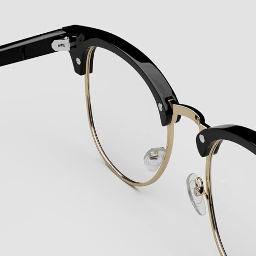 Zenni Optical Blue Light Blocking Glasses for Men and Women, Ideal for Work, Gaming, TV, Anti-Overexertion, UV Protection (Black Gold), Black Tortoiseshell - Retro Headline Frame