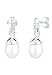 Produktbild DIAMORE Ohrringe Süßwasserzuchtperle Diamant 0.06 ct. 925 Silber