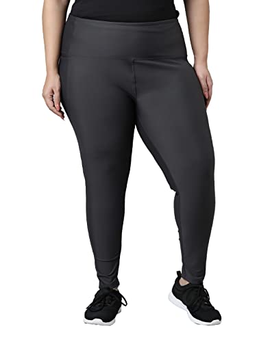 Image of GO COLORS Solid Nylon Stretch Ankle Length Training Tights | High Rise, Side Pockets