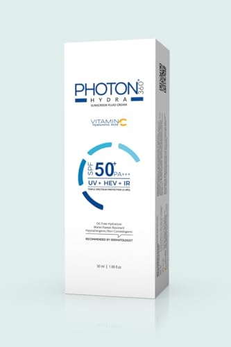PHOTON 360 Hydra Sunscreen Fluid Cream with Vitamin C, SPF 50+ PA+++, Triple Spectrum Protection, Oil-Free, Water Resistant, 1.69 fl oz image 5