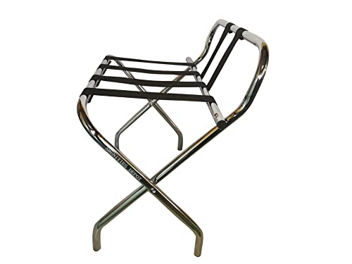 2 Pack- Folding Chrome Stainless Steel Luggage Rack with Back