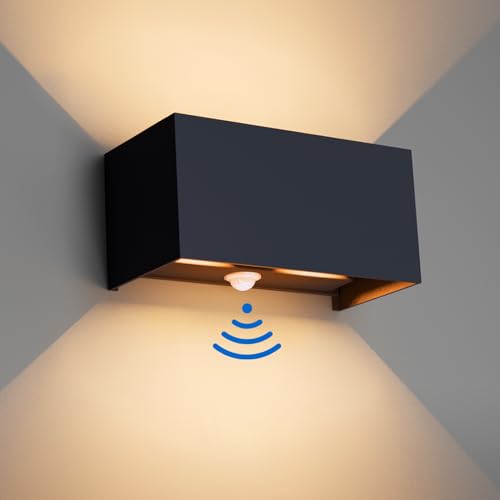 Klighten 24W Aussenlampe Außenwandleuchte mit Bewegungsmelder, IP65,3000K...