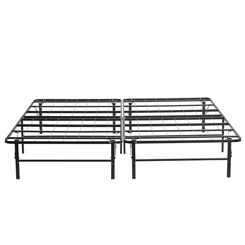 Image of Nestl Foldable Full Size Bed Frame, Platform Bed, Steel, Easy Tool Free Assembly, 14 Inches High, Full, Black