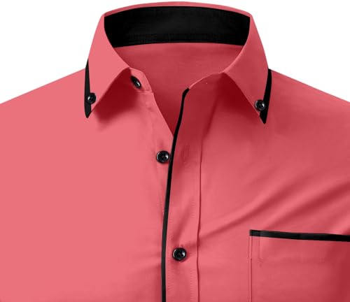 Image of Men's Regular Fit Casual Shirt, Solid Pattern, Slim Collar