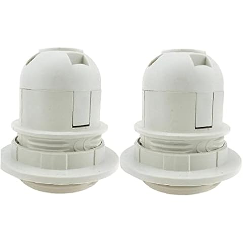 2pcs Es E27 M10 Screw Light Bulb Lamp Holder Pendant Socket Lampshade Collar Lighting Accessories White/black Cover