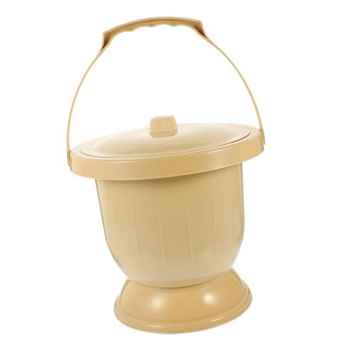 DECORNIJIA 家用プラスチック尿桶 ふた付き軽量コンパクト便盆 高齢者 妊婦向け携帯尿器 簡易トイレ対応 持ち運び便利で清潔管 ランダムカラー