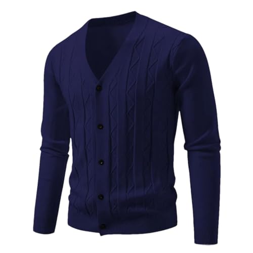 Men's Cardigan Sweaters Long Sleeve Slim Fit Casual Solid Color Knitted Cardigans Sweater