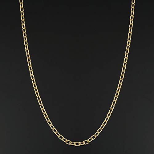 14k Yellow Gold Filled 3 mm Parallel Cable Link Chain Necklace for Women (16, 18, 20, 24 or 30 inch)2