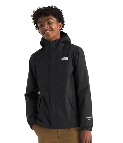 THE NORTH FACE Boys' Antora Waterproof Rain Jacket, TNF Black, Small