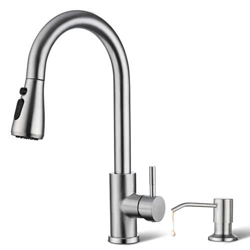 Kitchen Faucet with Soap Dispenser, Hiqufet...