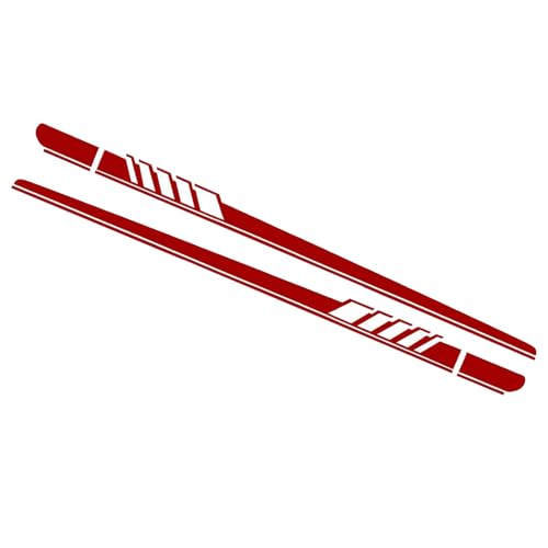 Image of 1 Pack 2 Pcs Universal Fit Red PVC Car Door Side Rocker Panel Stripe Decals, 88.58in x 4.52in