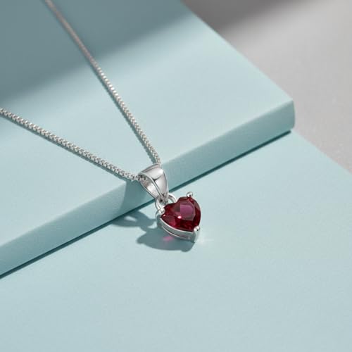 Image of Parnika 925 Sterling Silver Heart Solitaire Zircon Pendant for Women and Girls | Gift for Women n Girls | With Certificate of Authenticity | Pendant Only | Locket|