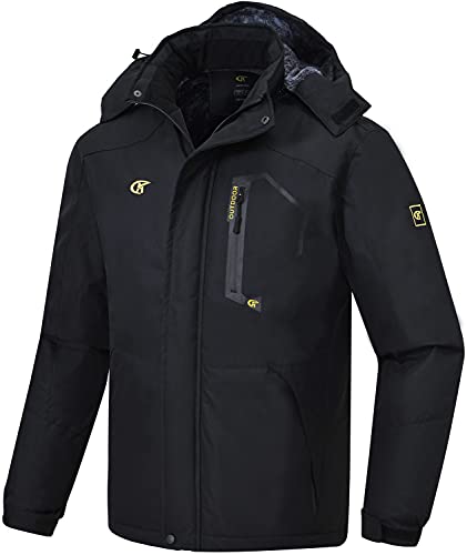 Image of QPNGRP Mens Waterproof Fleece Ski Jacket Windproof Winter Snow Coat