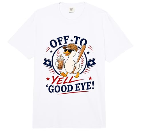 Off to Yell Good Eye Funny Goose Baseball Mom Mother's Day Comfort Colors Adult Heavyweight T-Shirt