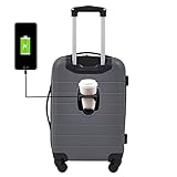 Wrangler 20" Smart Spinner Carry-On Luggage With USB Charging Port
