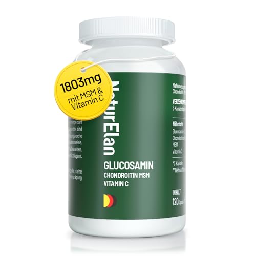 Glucosamin Chondroitin hochdosiert -1803mg Glucosamin pro Tagesdosis mit MSM & Vitamin C...