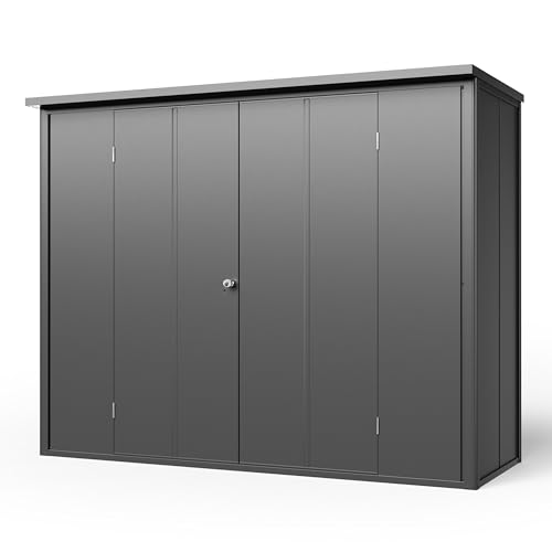 GFP Primeyard Geräteschrank Metall 228x84x181 cm Gartenschrank anthrazit inkl. Fußboden